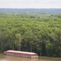 313-9050 Hannibal MO - Barge anchored at the Illinois woods on the Mississippi